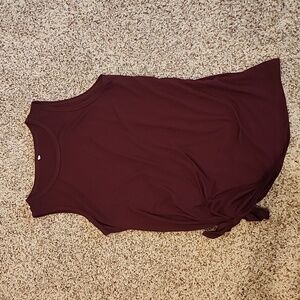 Maroon tank with side tie